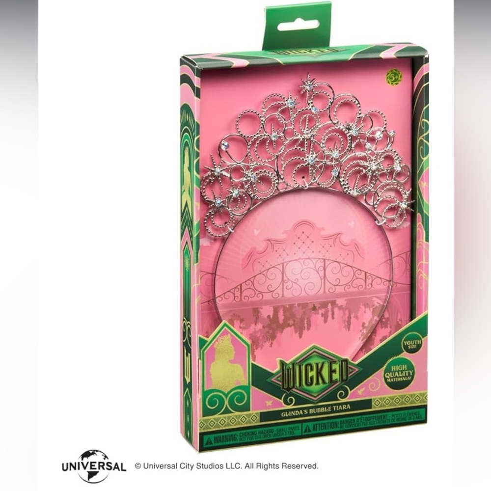 Wicked Glinda Bubble Silver Tiara and Star Wand Set